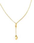 Eleganter Mini-Löffel Anhänger Halskette - Goldene Kette 45cm - FestivalStuff