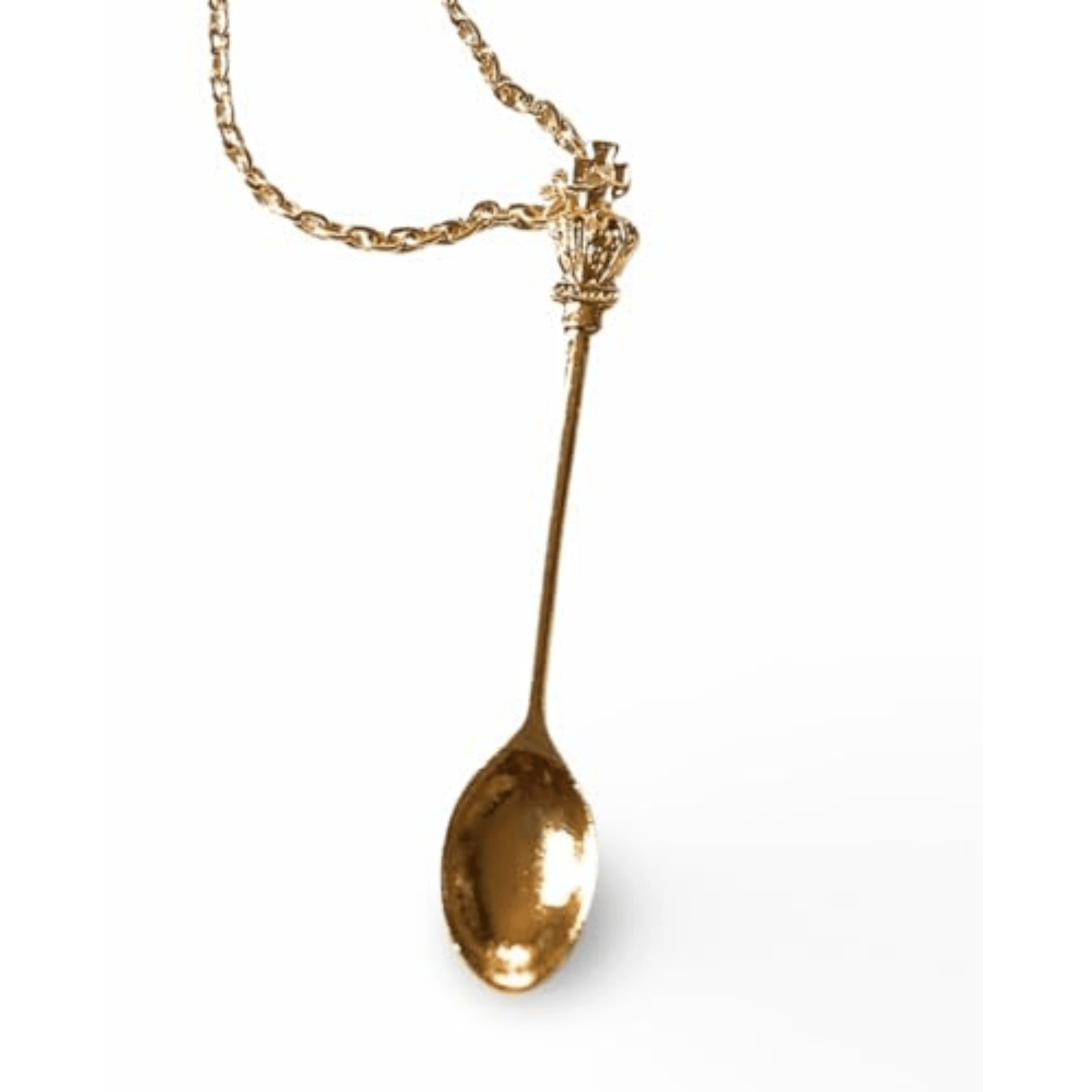 Eleganter Mini-Löffel Anhänger Halskette - Goldene Kette 45cm - FestivalStuff