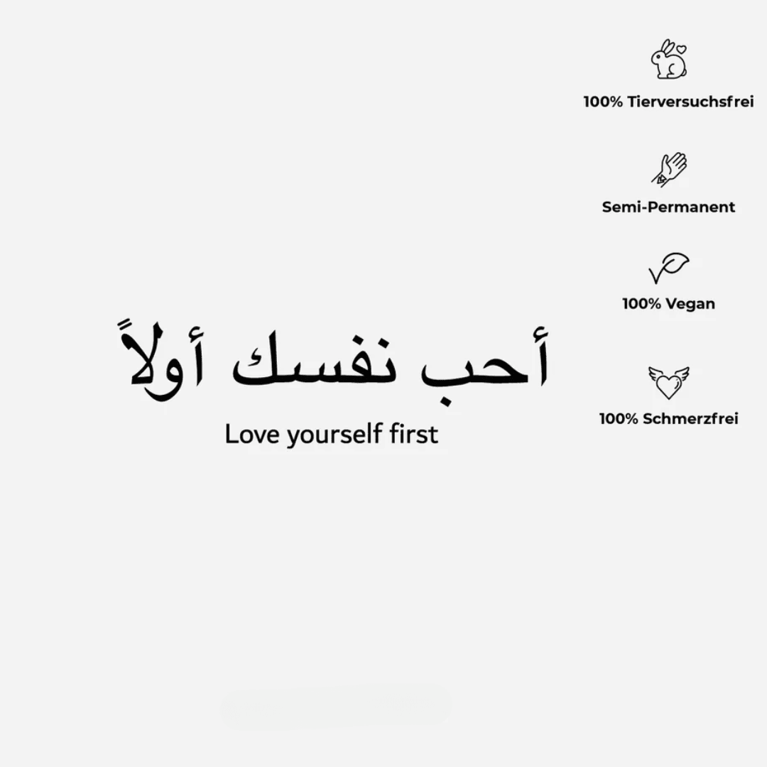 Love yourself first Tattoo Waterless - FestivalStuff