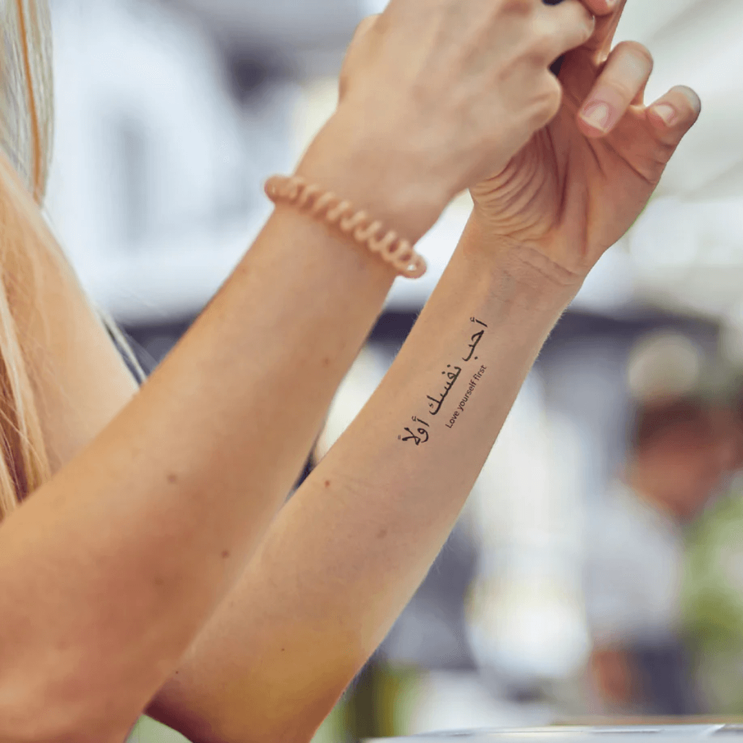 Love yourself first Tattoo Waterless - FestivalStuff