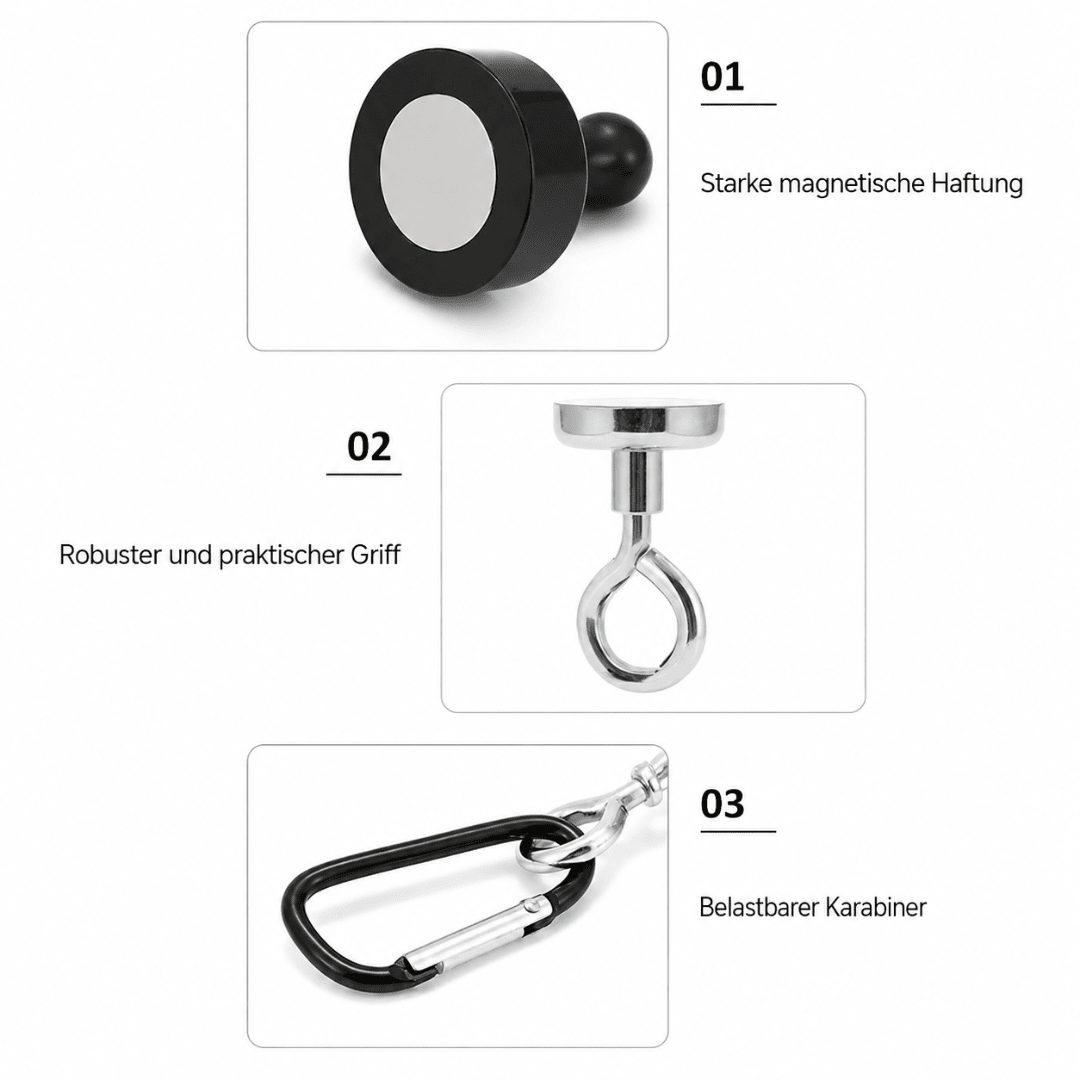 Magnetischer Campinghaken mit Karabiner - FestivalStuff
