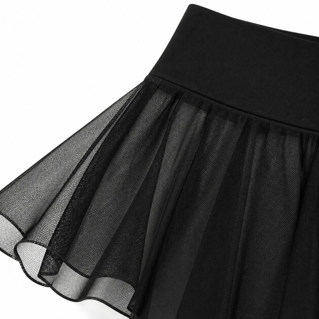 Mesh Minirock High Waist Schwarz - FestivalStuff