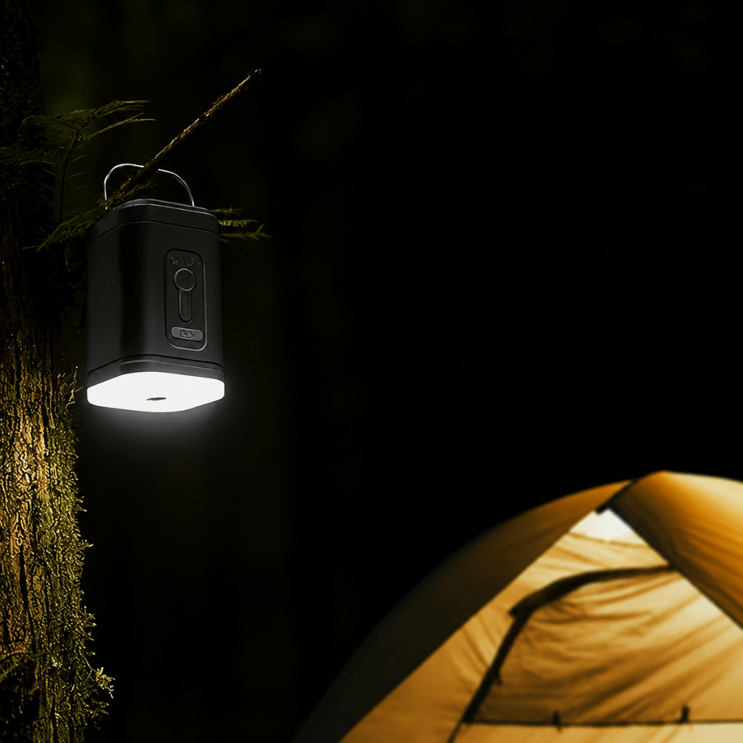Mini Elektrische Luftpumpe mit LED Licht & Akku Schwarz - FestivalStuff