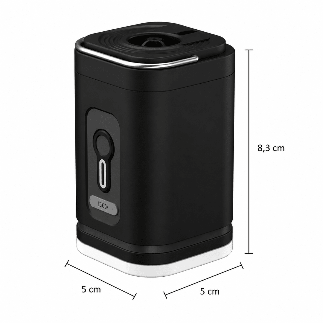Mini Elektrische Luftpumpe mit LED Licht & Akku Schwarz - FestivalStuff