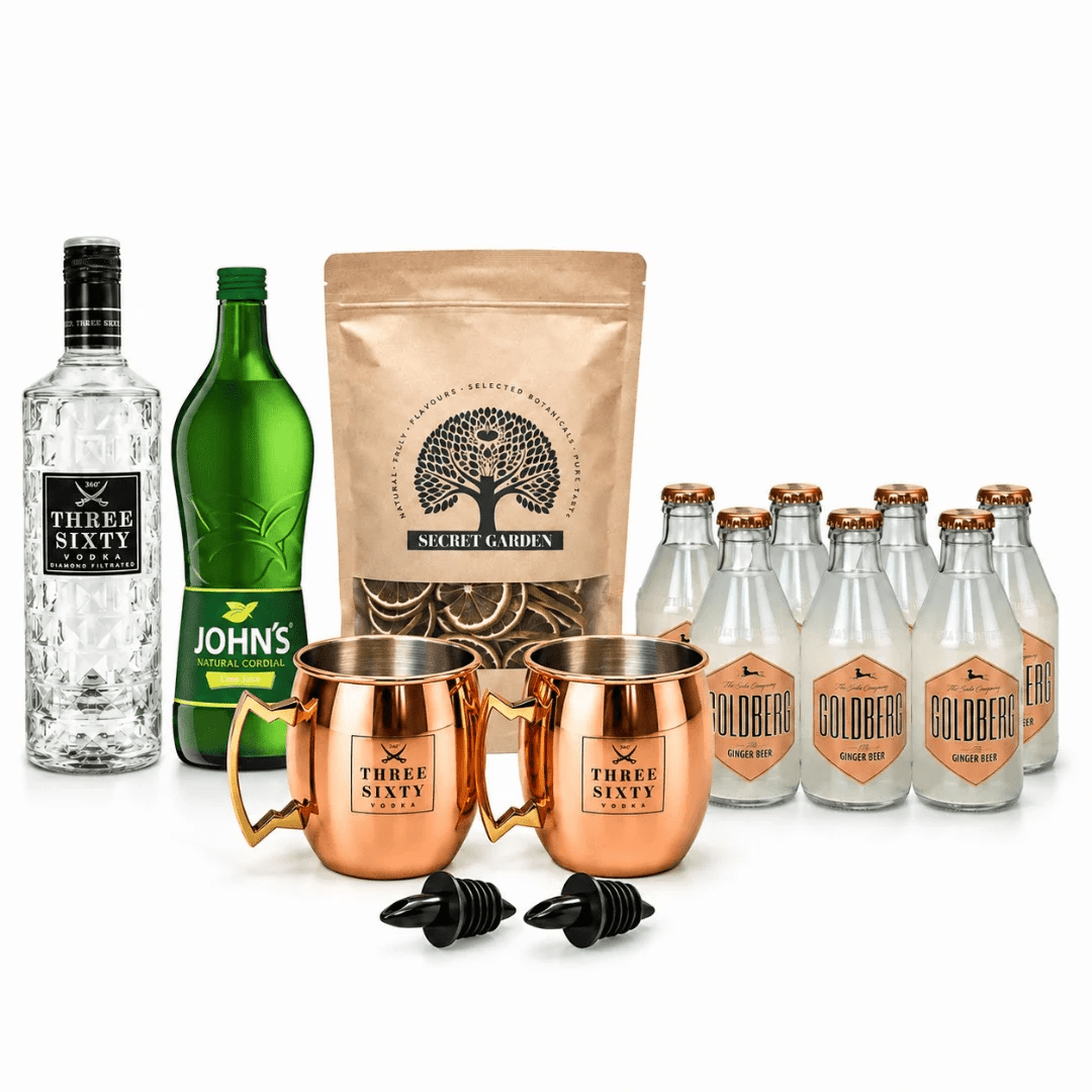 Moscow Mule Starter Kit mit THREE SIXTY Kupferbechern - FestivalStuff