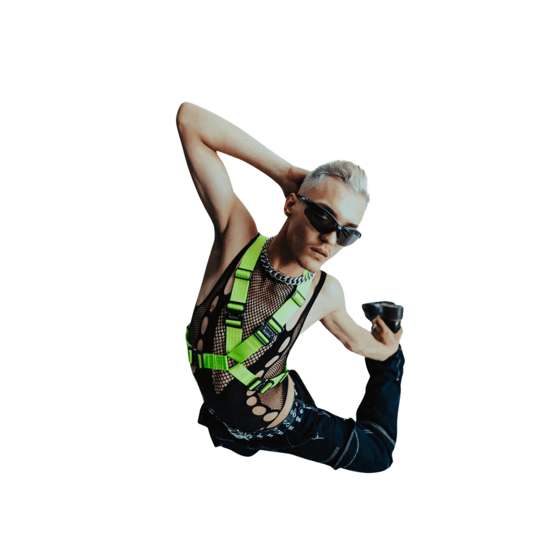 NDMAxGINA Alicia Harness - Lime Green - FestivalStuff