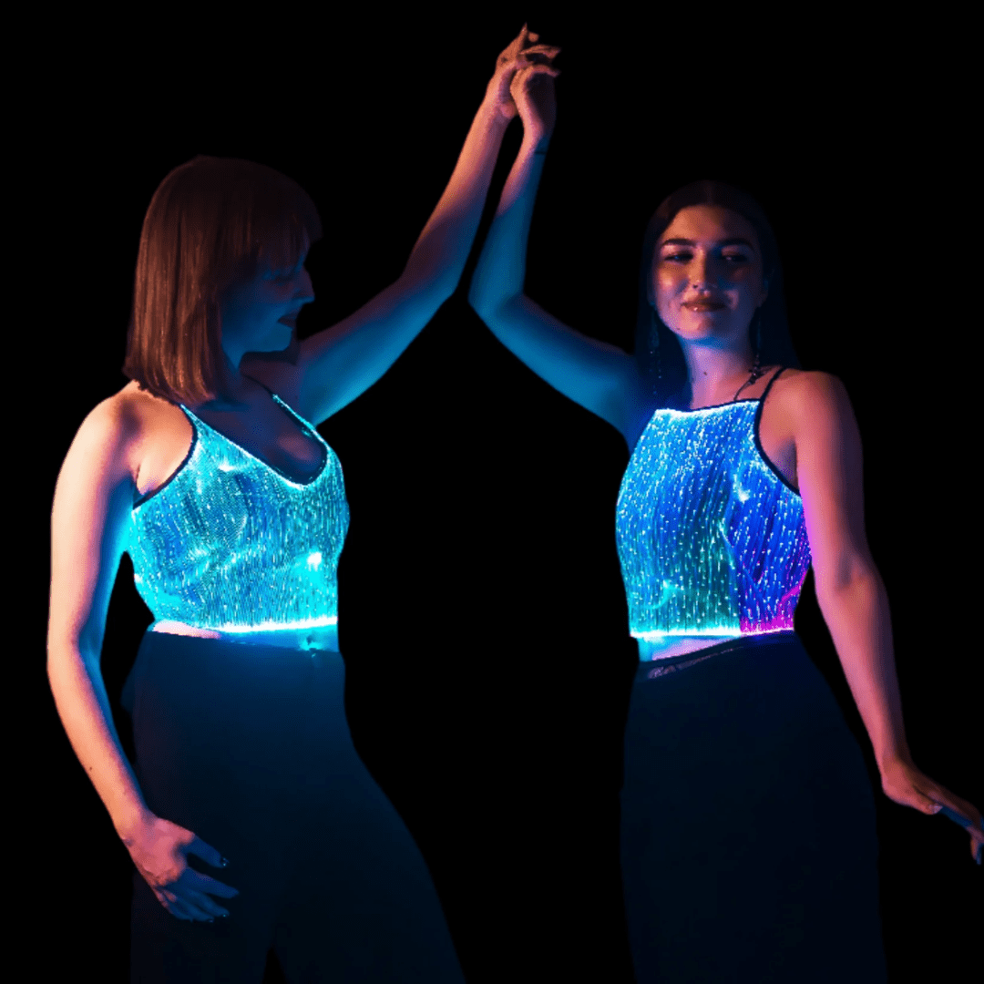 NEBULITE® LED Crop - Top mit Schnürung hinten - FestivalStuff