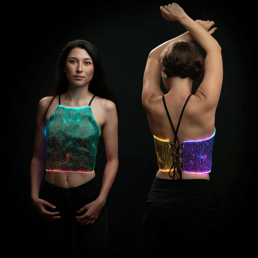 NEBULITE® LED Crop - Top mit Schnürung hinten - FestivalStuff