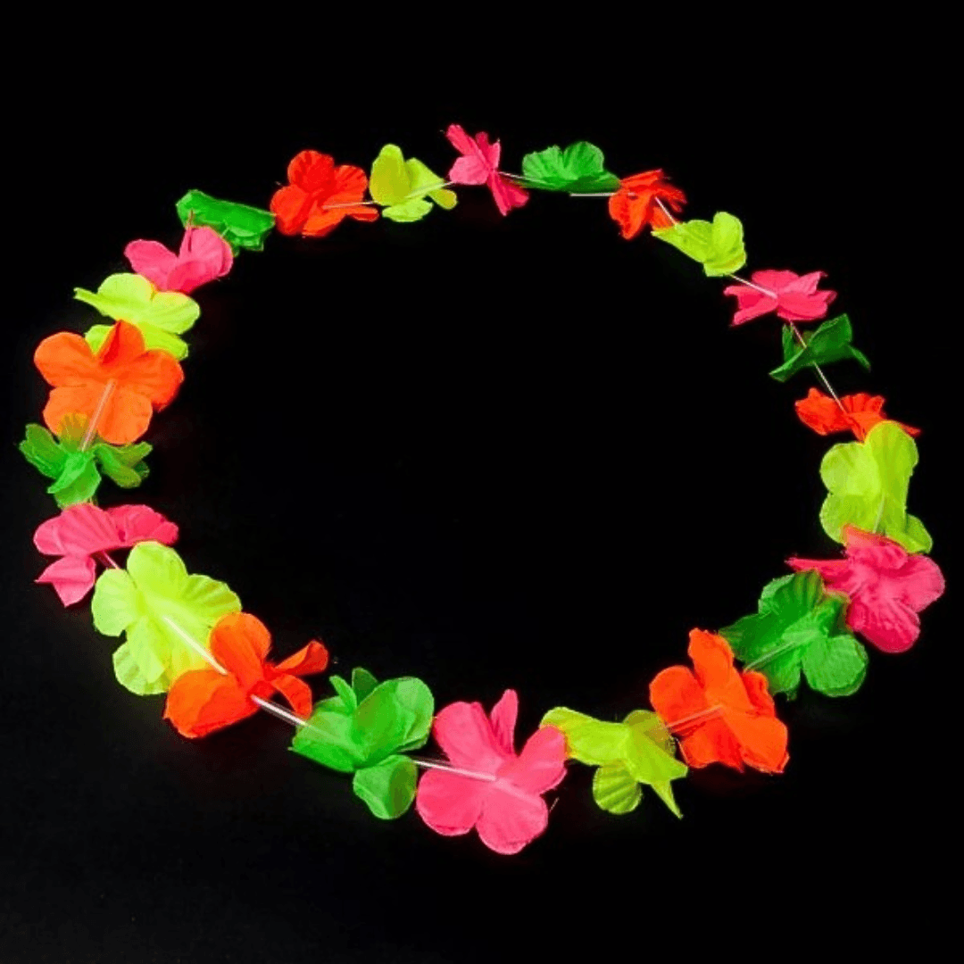 Neon Hawaiikette / Blumenkette Schwarzlicht - FestivalStuff