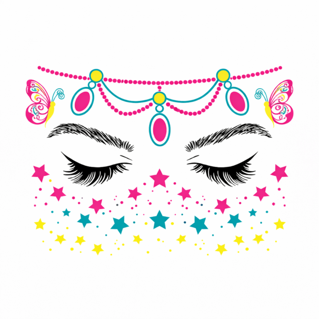 Neon Tattoo Gesicht Ketten Ornament - FestivalStuff