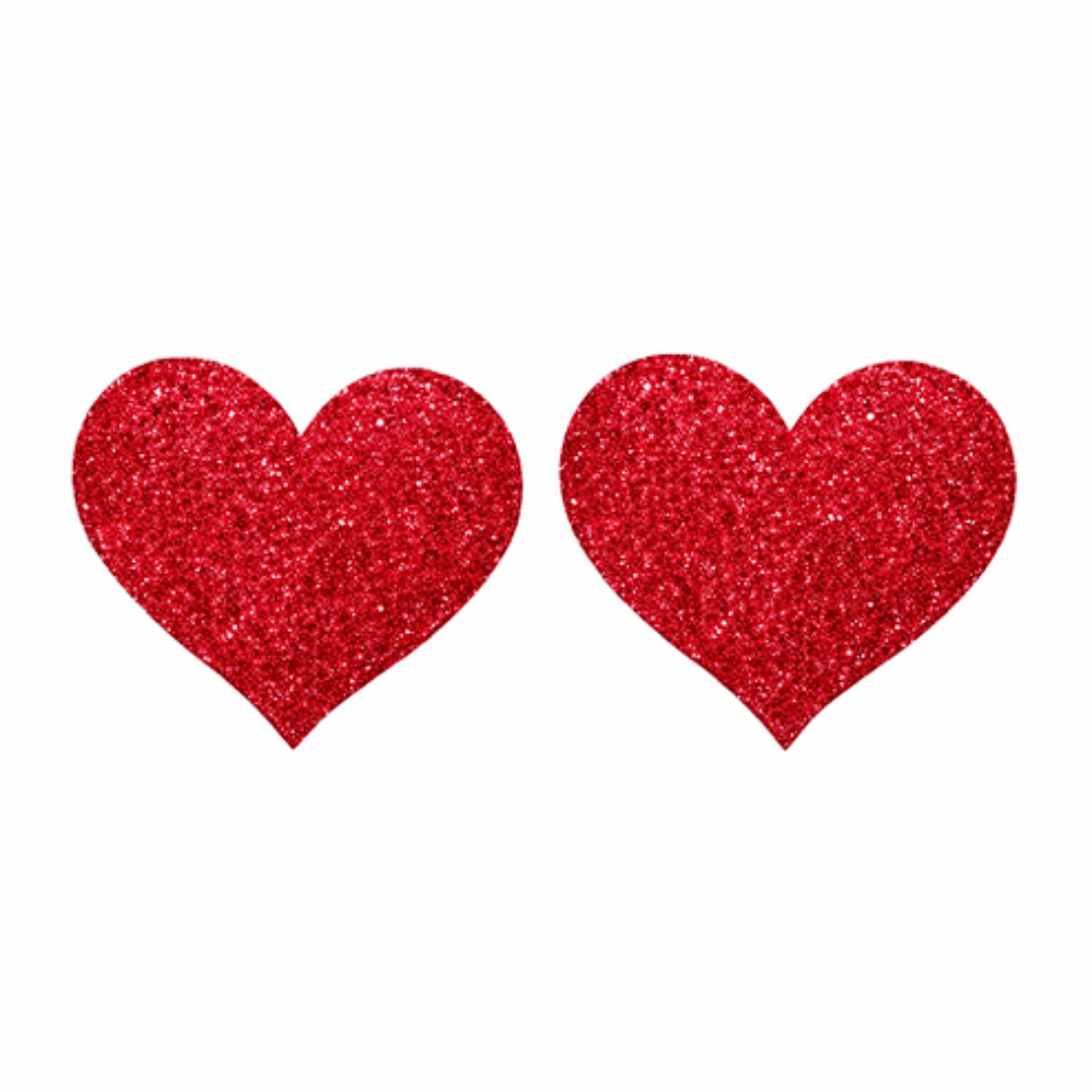 Nippelpads Herz Glitzer Rot - FestivalStuff