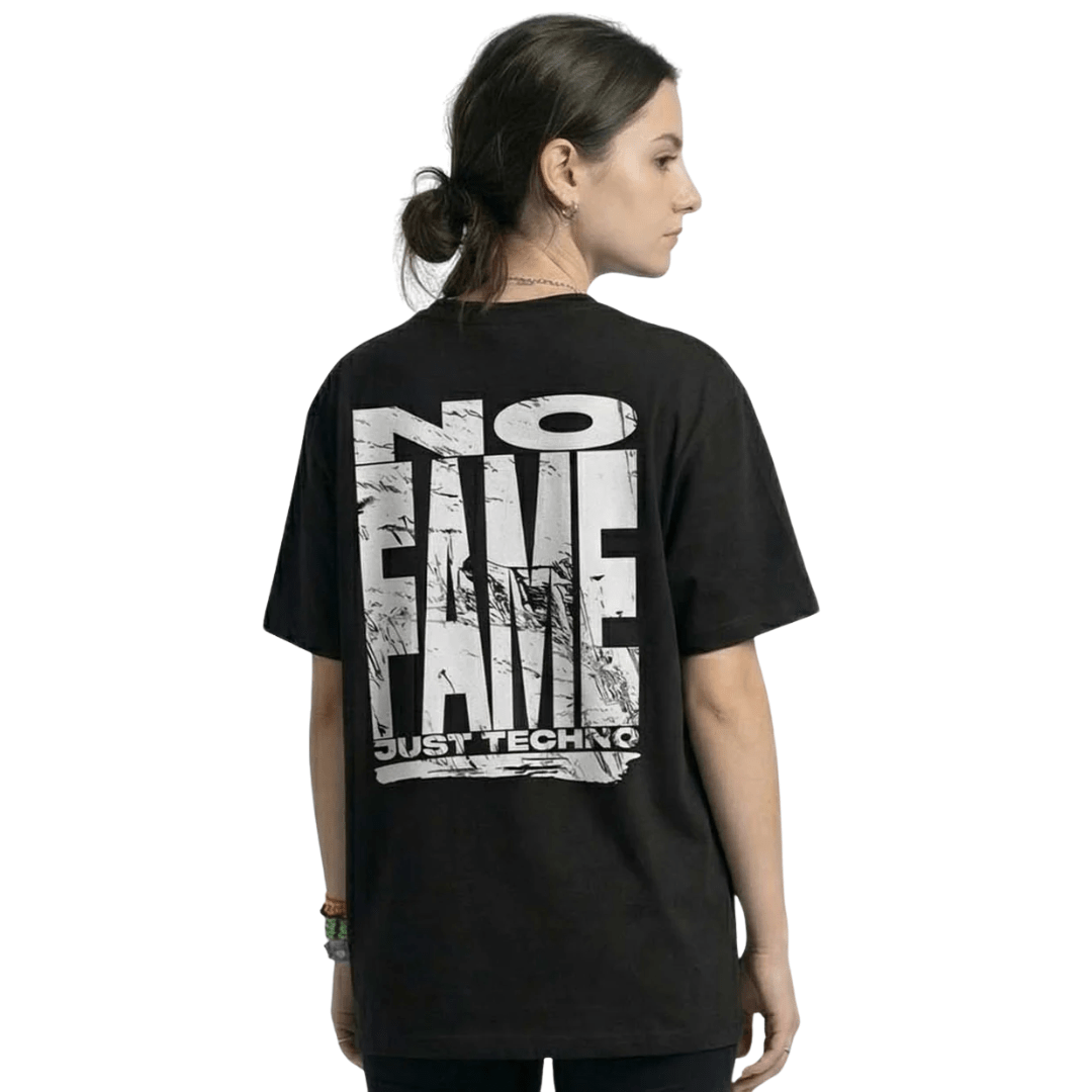 NO FAME Just Techno T-Shirt Oversized - FestivalStuff