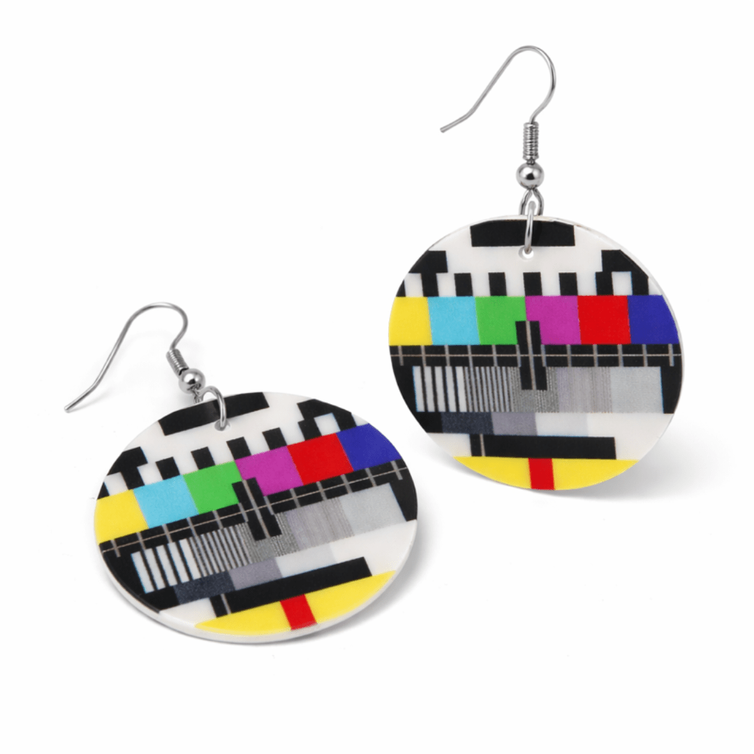Ohrringe Testbild Retro Fernseher - FestivalStuff