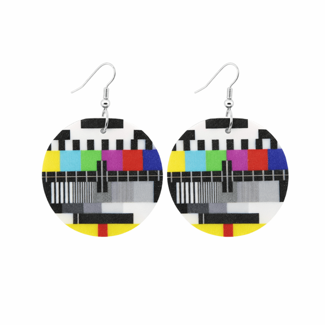 Ohrringe Testbild Retro Fernseher - FestivalStuff