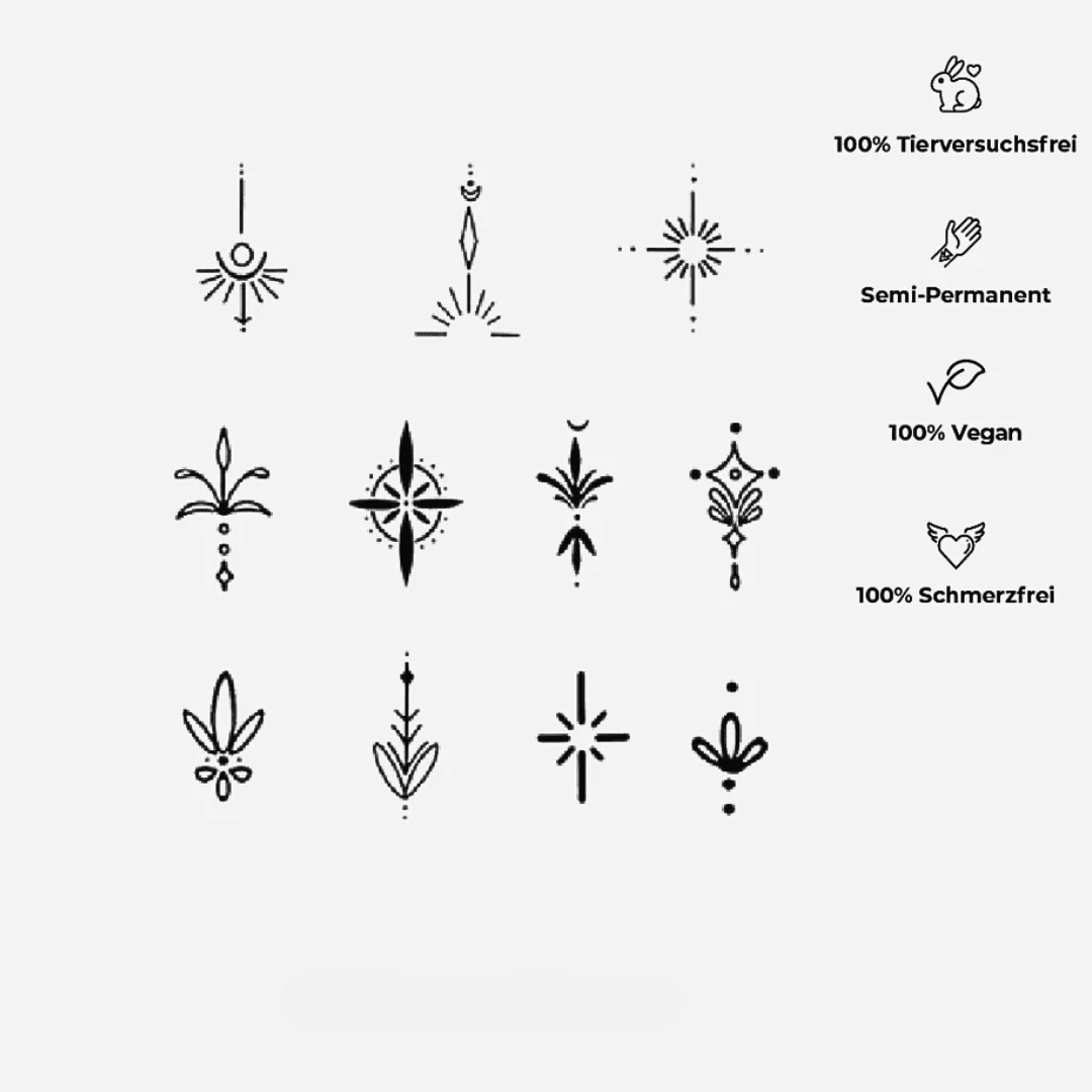 Orientalisches Finger Tattoo Set Waterless - FestivalStuff