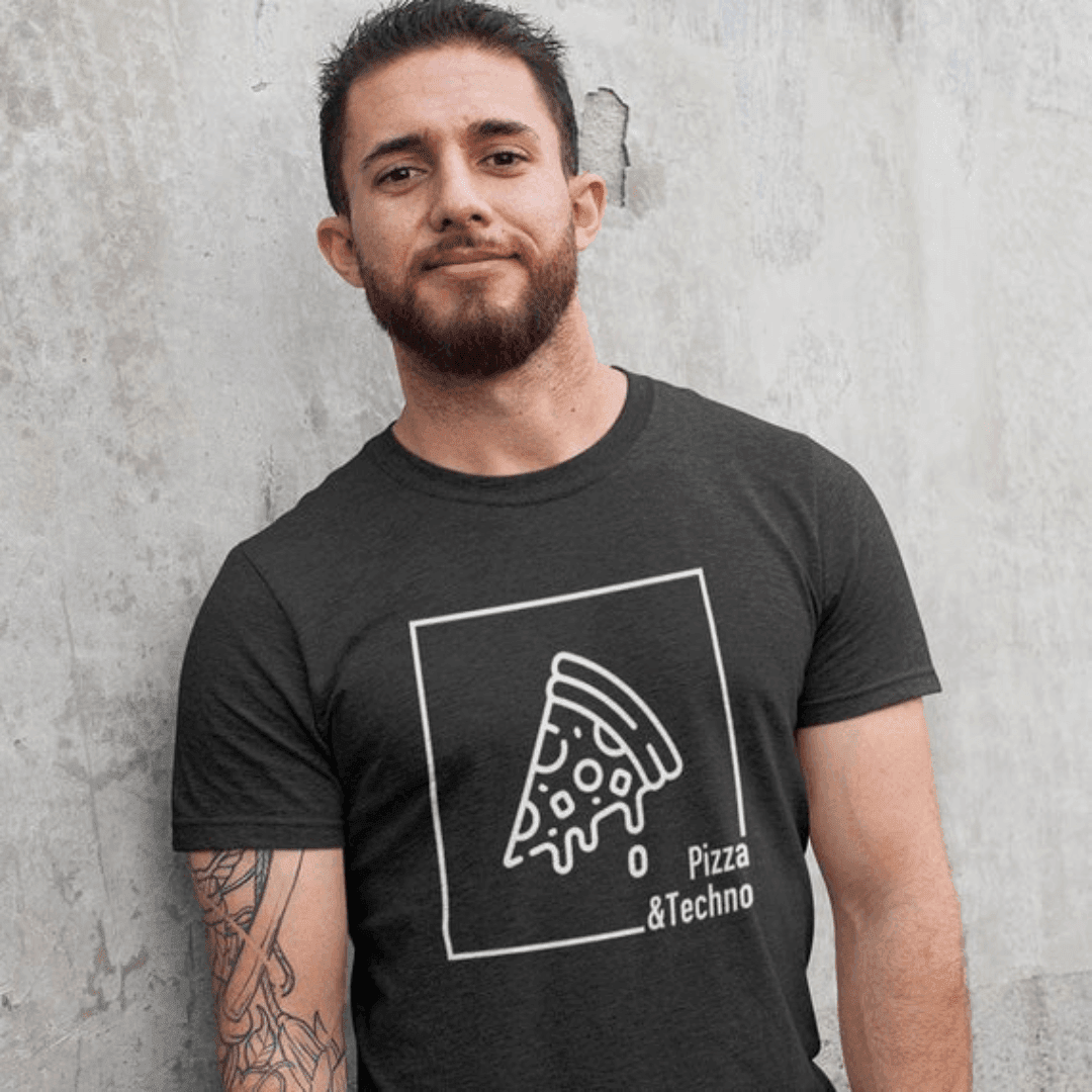 Pizza & Techno T-Shirt (schwarz oder weiß / unisex) - FestivalStuff