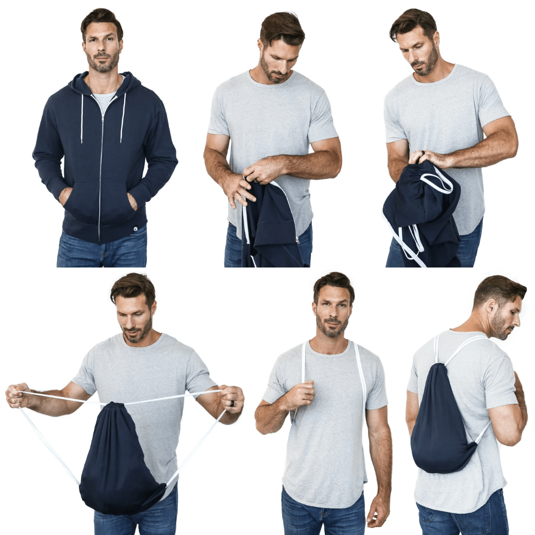 Quikflip Zip Hoodie Navy - FestivalStuff