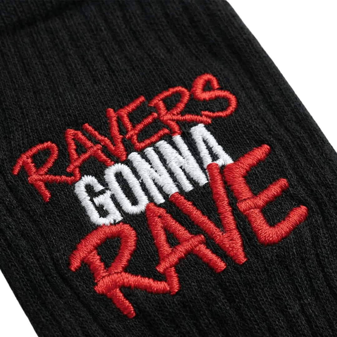 Ravers Gonna Rave Socken – Schwarz - FestivalStuff