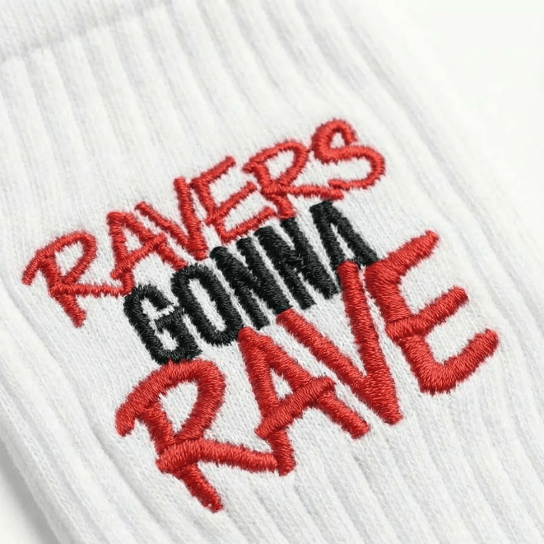 Ravers Gonna Rave Socken – Weiß - FestivalStuff