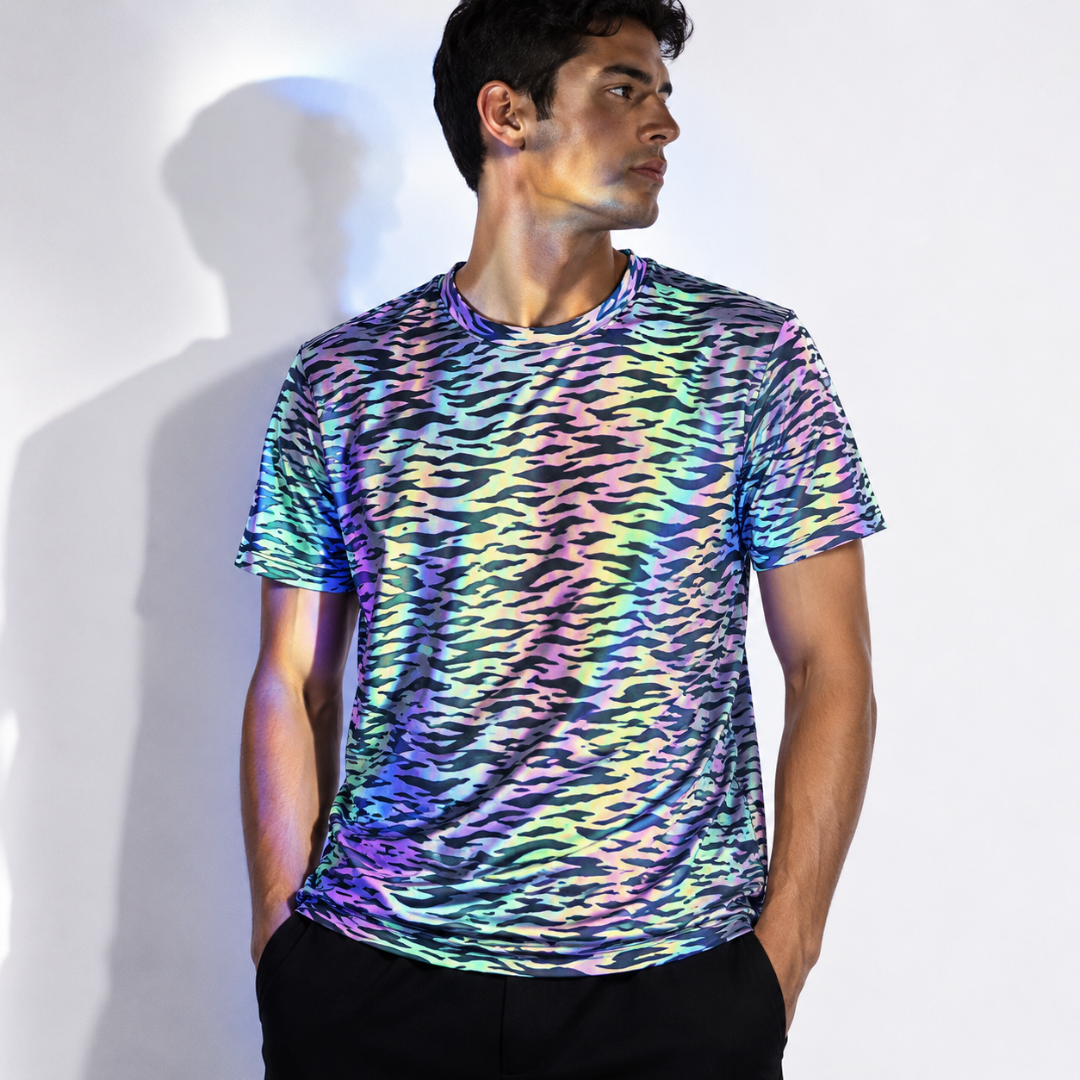 Reflektierendes T-Shirt Midnight Zebra - FestivalStuff