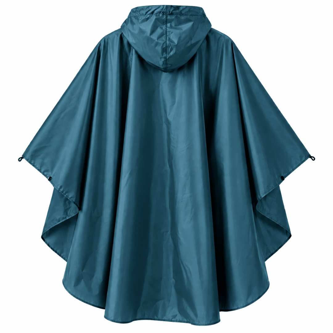 Regenponcho Übergröße mit Kapuze und Taschen Blau - FestivalStuff