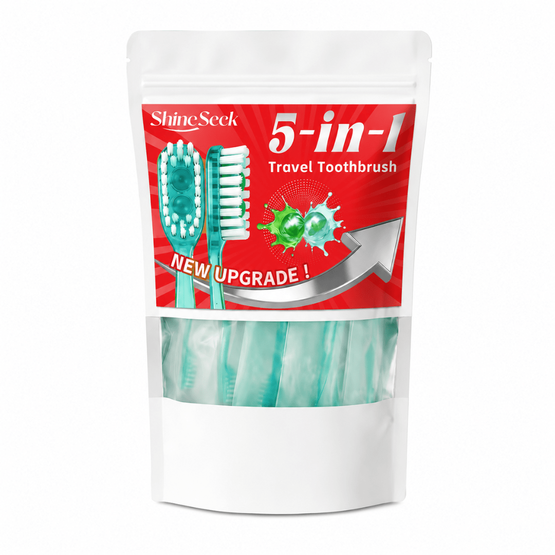 Reisezahnbürsten 5-in-1 mit Zahnseide Minze - FestivalStuff