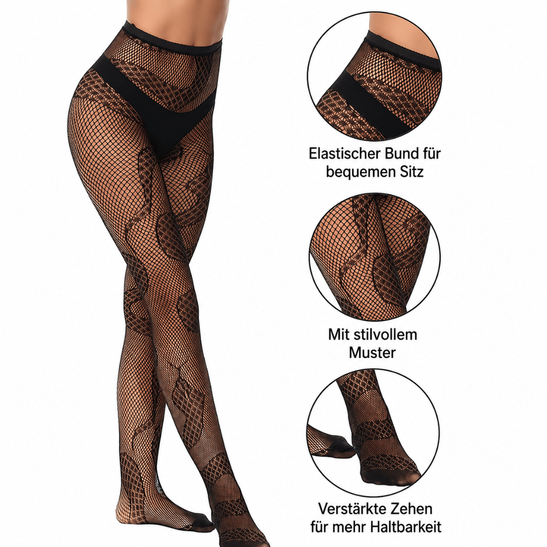 Schlangen Netzstrumpfhose Schwarz - FestivalStuff