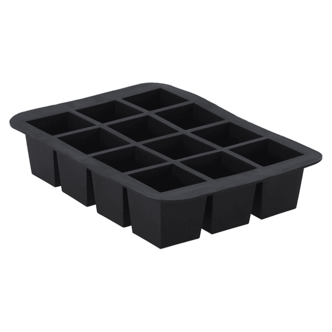Silikon Eiswürfelform 12er Form Schwarz - FestivalStuff