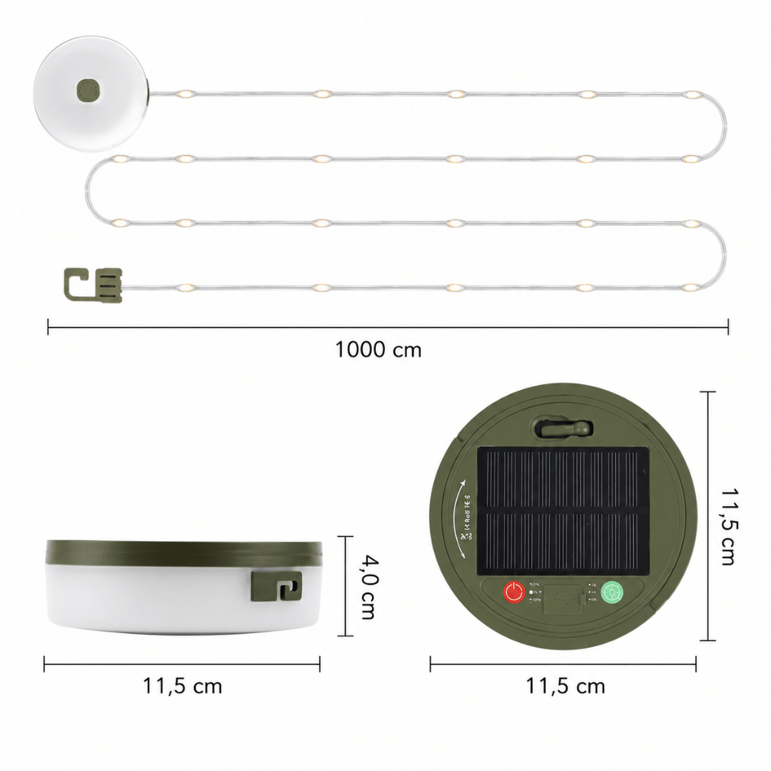 Solar Camping-Lichterkette 10 m Mehrfarbig - FestivalStuff