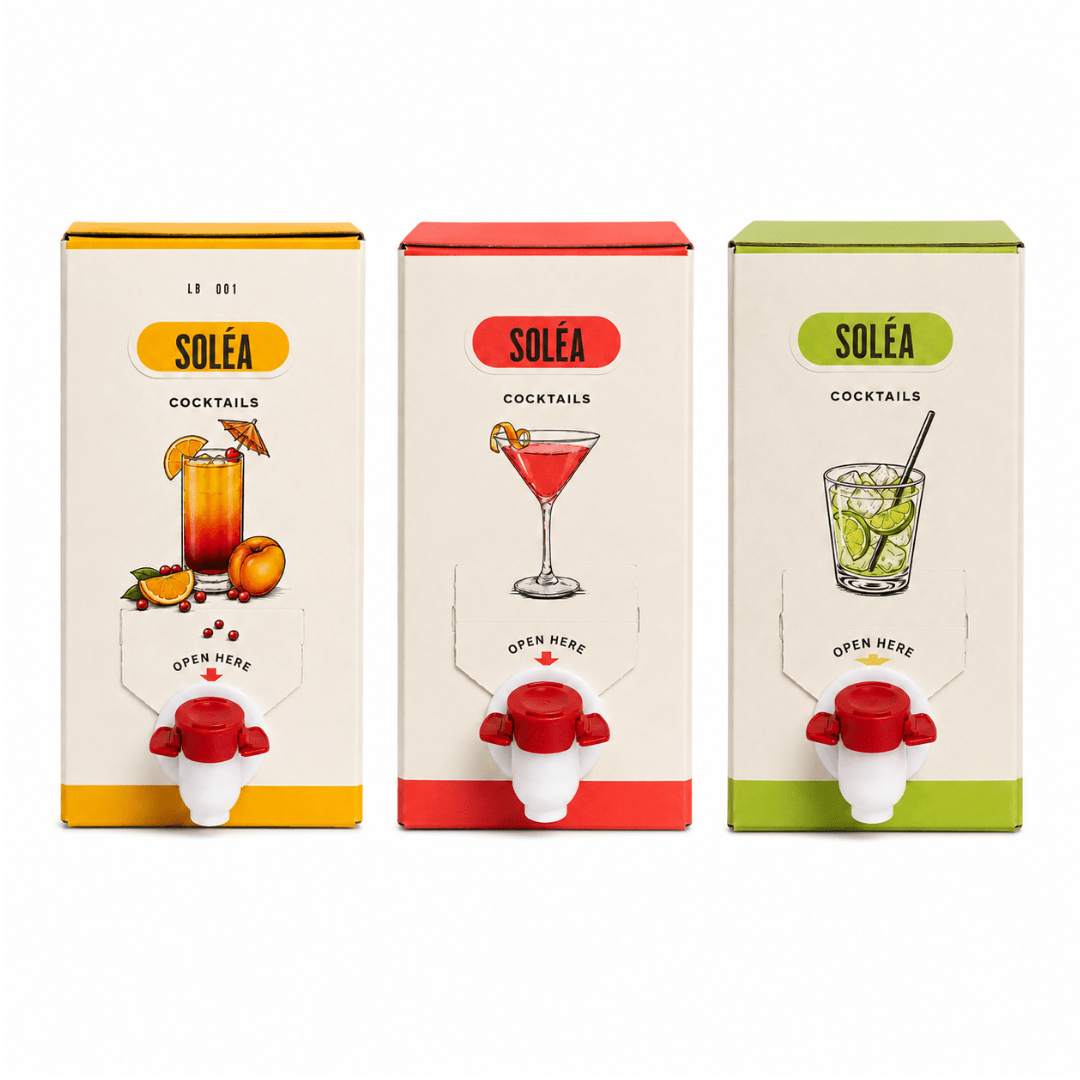 Soléa Cocktail Set 3 x 1,5 l – 3 Sorten mit Zapfhahn - FestivalStuff