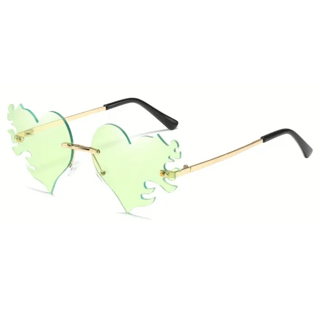 Sonnenbrille Herzform mit Flammen - FestivalStuff