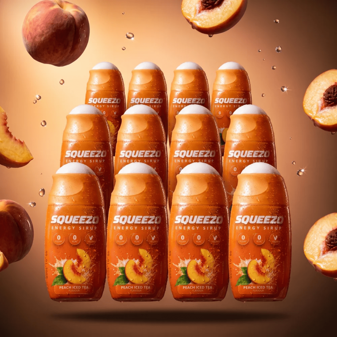 SQUEEZO Peach Iced Tea Energy Sirup - FestivalStuff