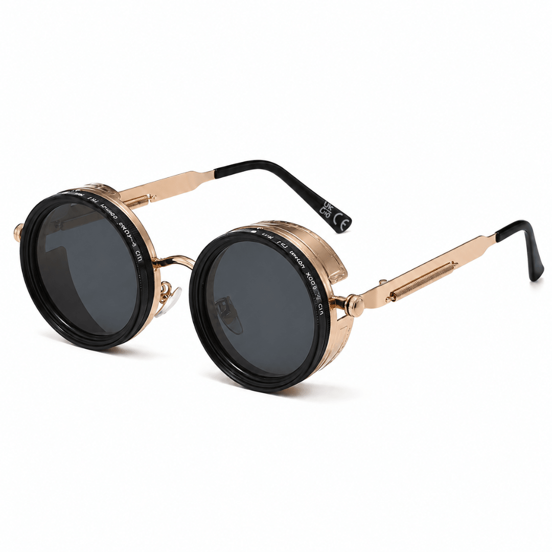 Steampunk ND Sonnenbrille Gold – Verstellbare Sonnenbrille UV400 - FestivalStuff