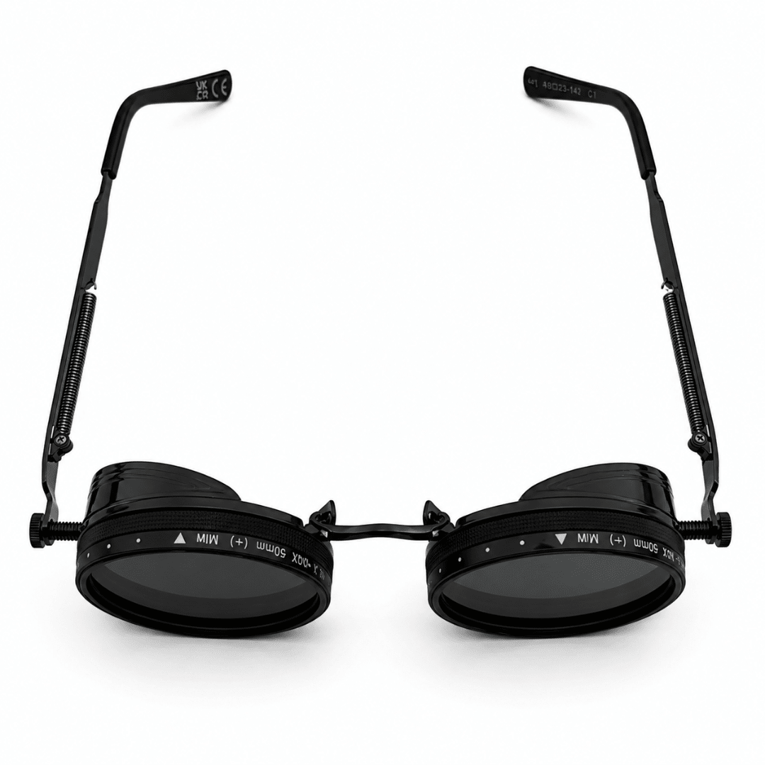 Steampunk ND Sonnenbrille Schwarz – Verstellbare Sonnenbrille UV400 - FestivalStuff