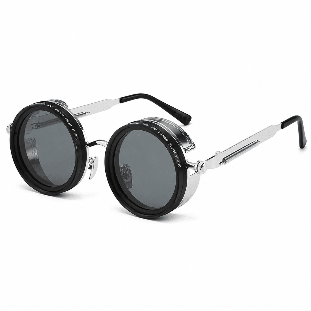 Steampunk ND Sonnenbrille Silber – Verstellbare Sonnenbrille UV400 - FestivalStuff