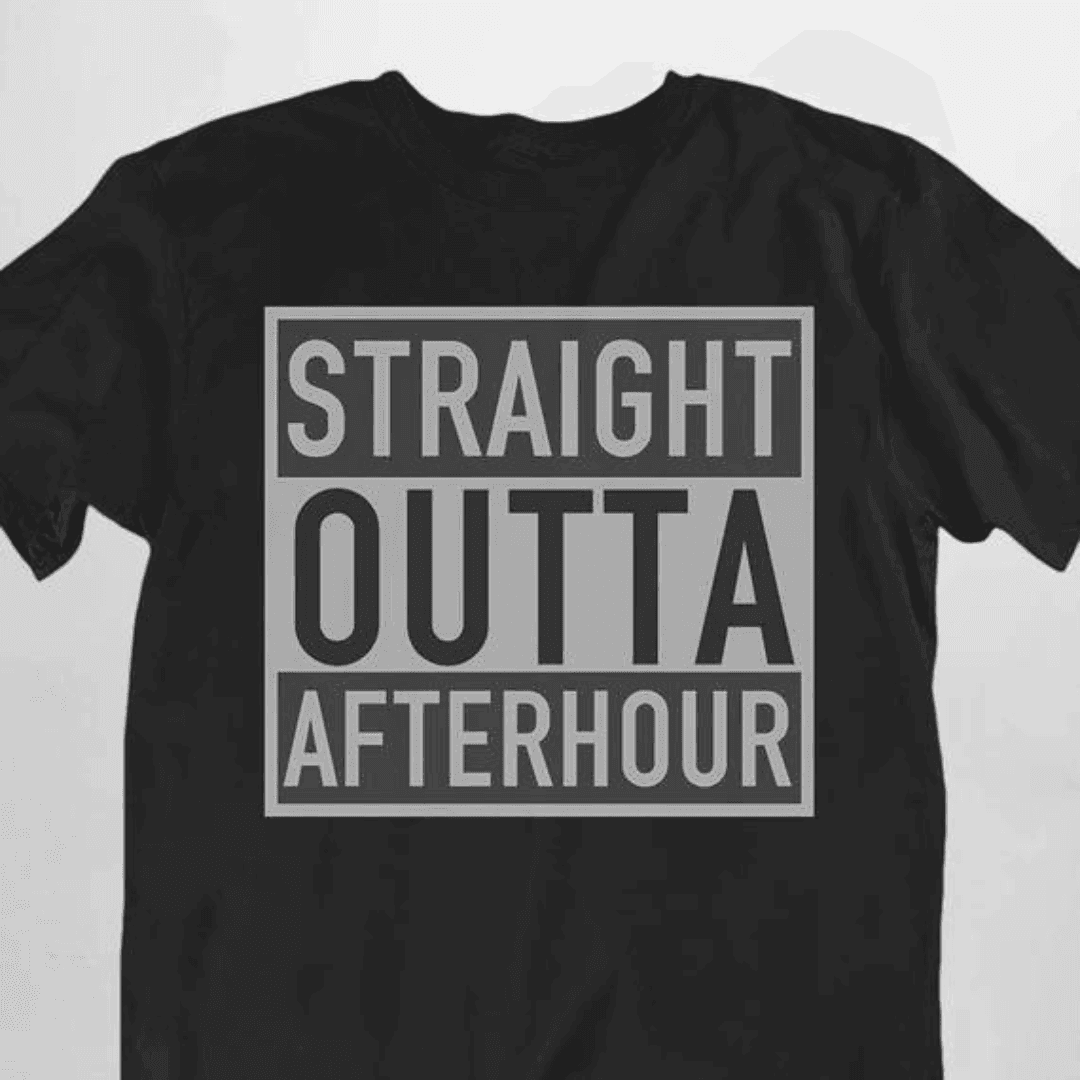 Straight Outta Afterhour T-Shirt (schwarz / unisex) - FestivalStuff