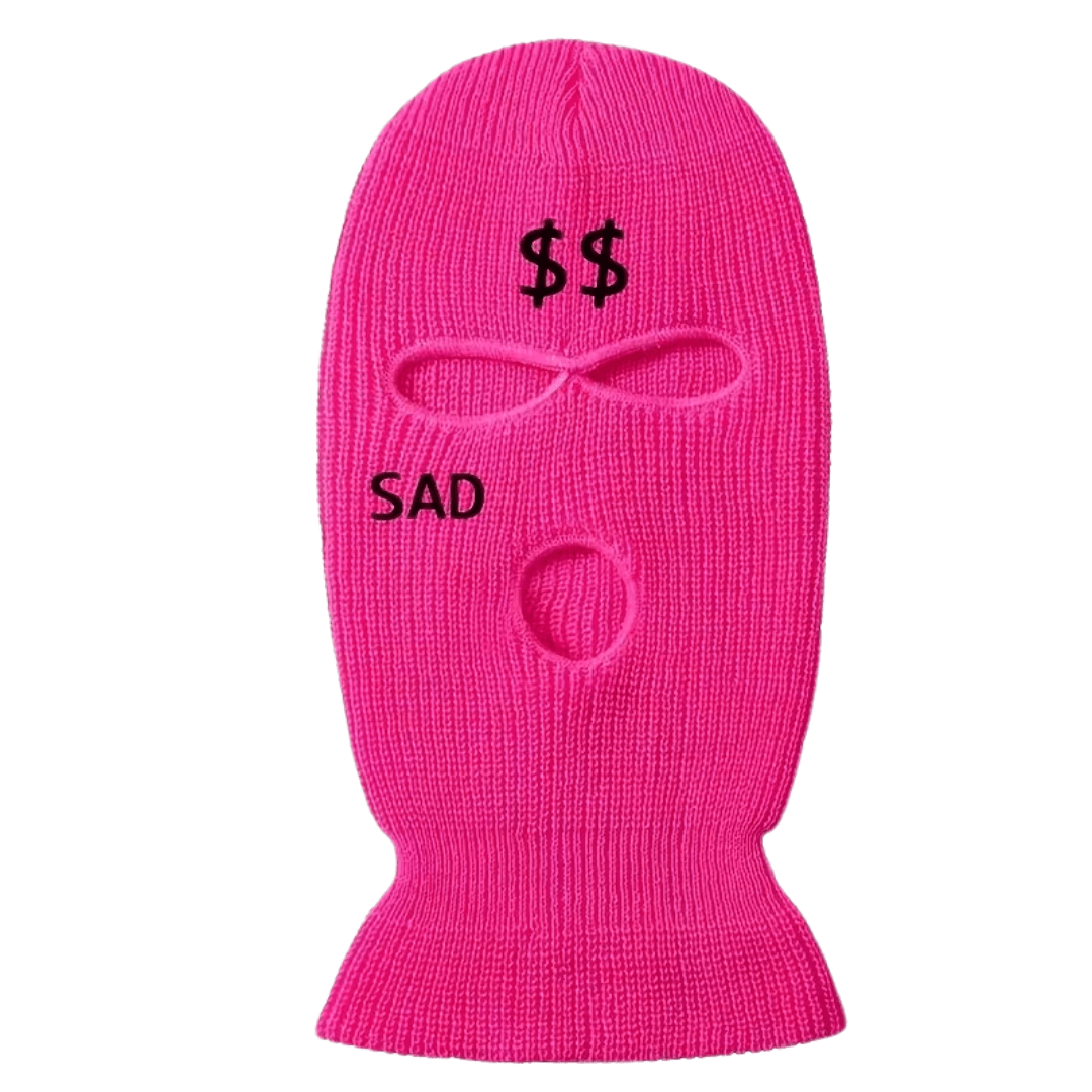 Sturmhaube Dollar Sad Pink - FestivalStuff