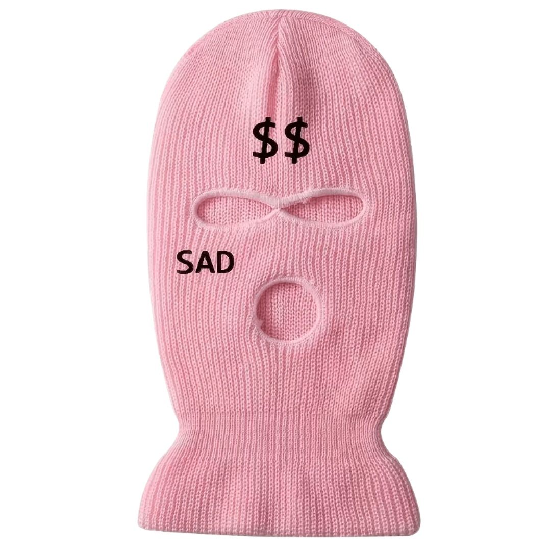 Sturmhaube Dollar Sad Rosa - FestivalStuff