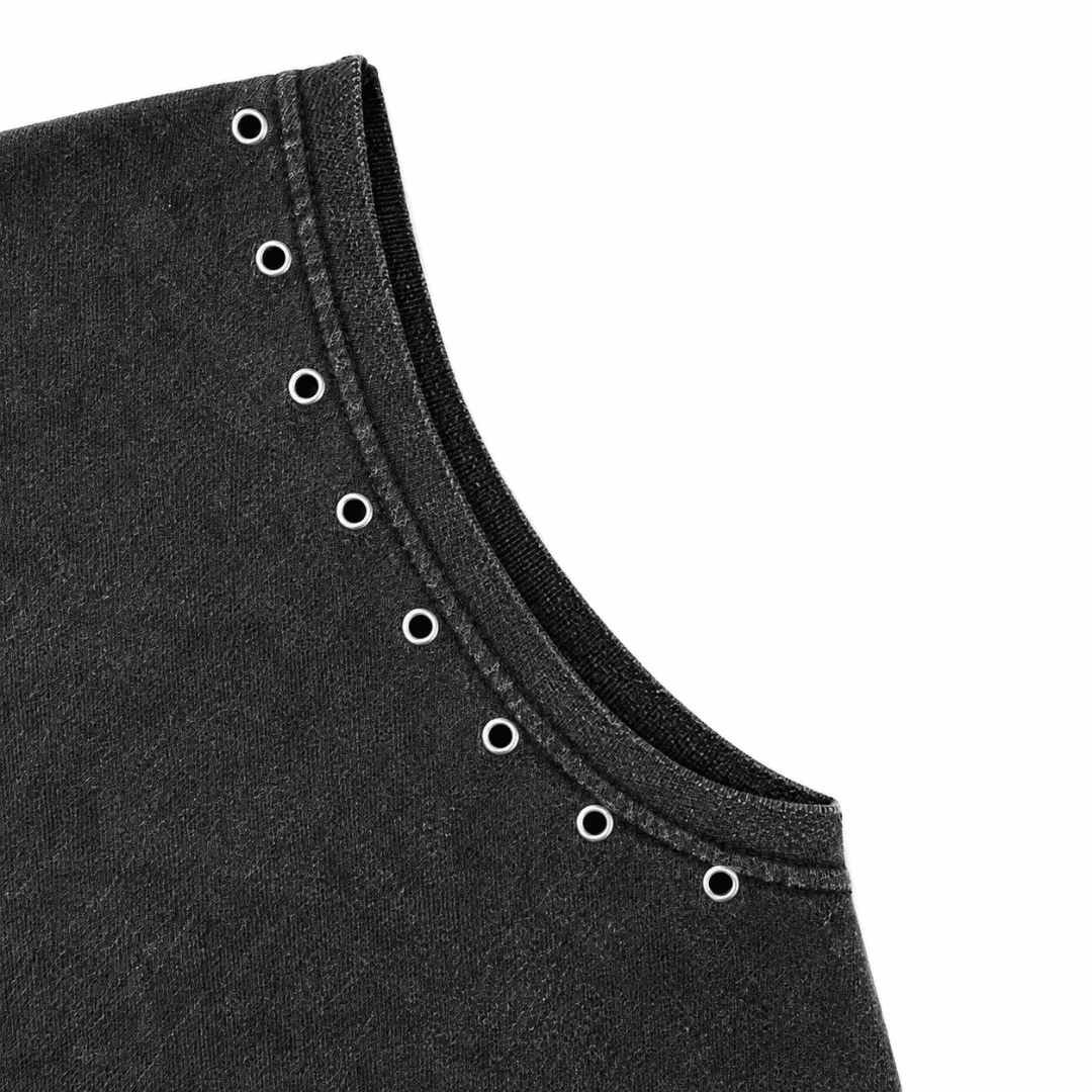 Techno Atzen Cropped Shirt mit Lochnieten - FestivalStuff