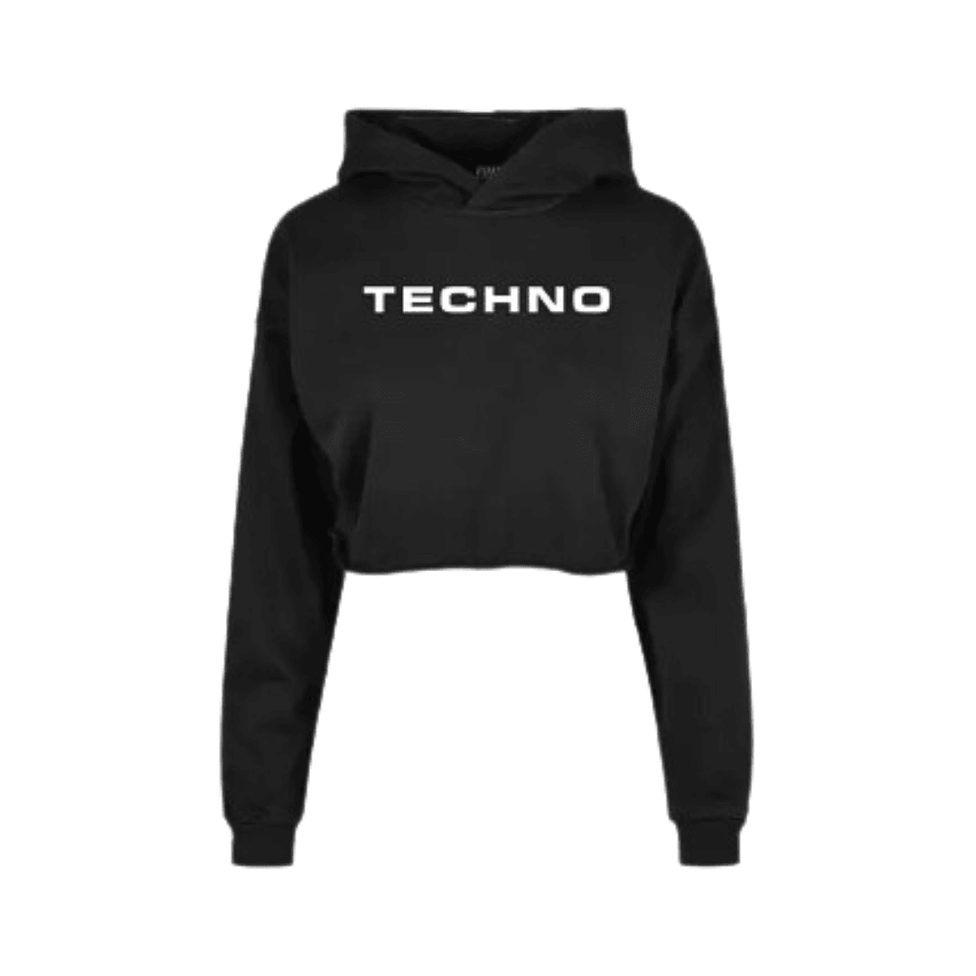 TECHNO Oversized Cropped Hoodie - FestivalStuff