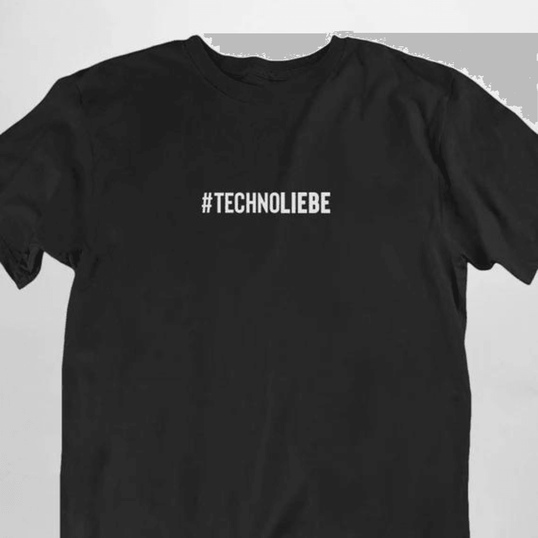 #technoliebe T-Shirt (schwarz oder weiß / unisex) - FestivalStuff