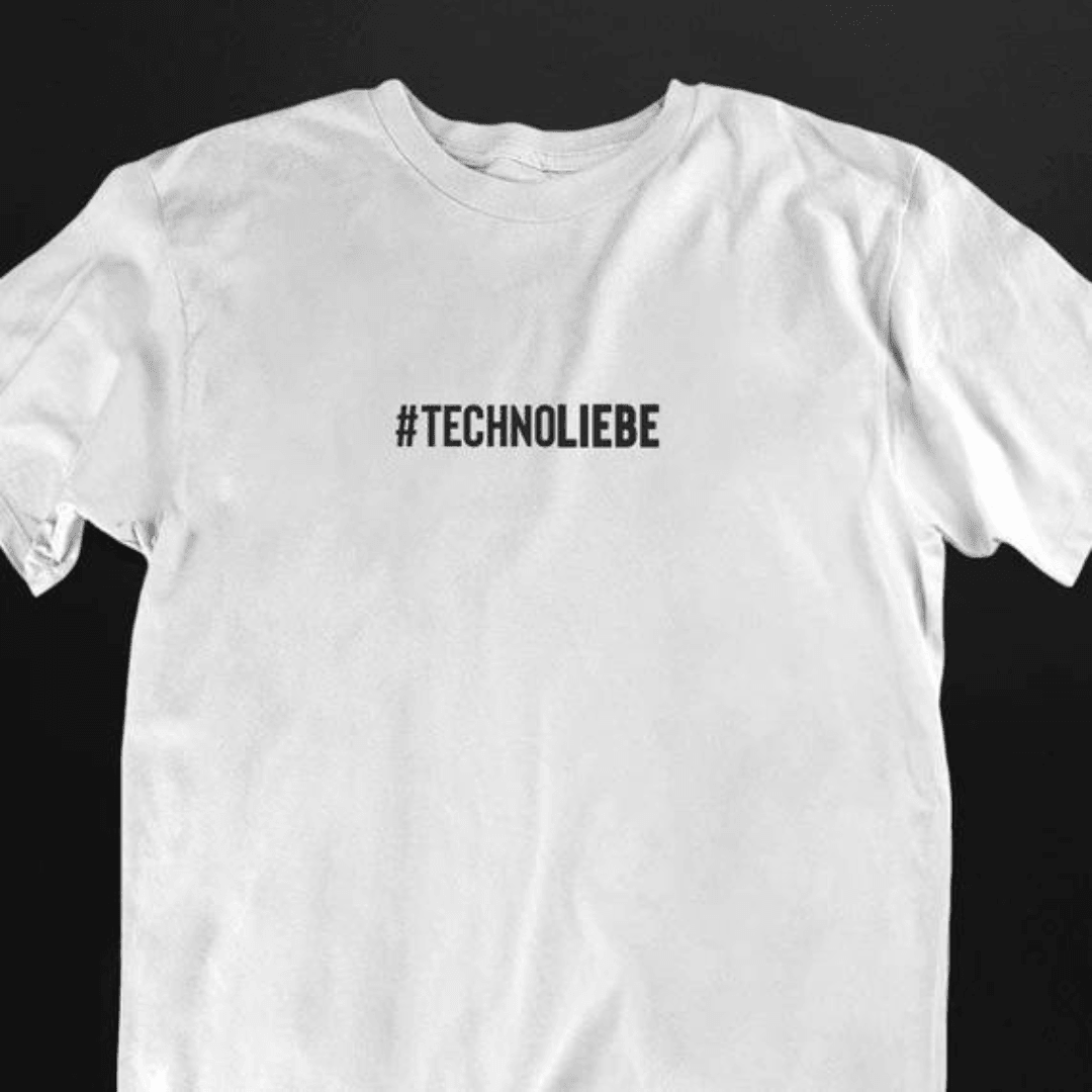 #technoliebe T-Shirt (schwarz oder weiß / unisex) - FestivalStuff