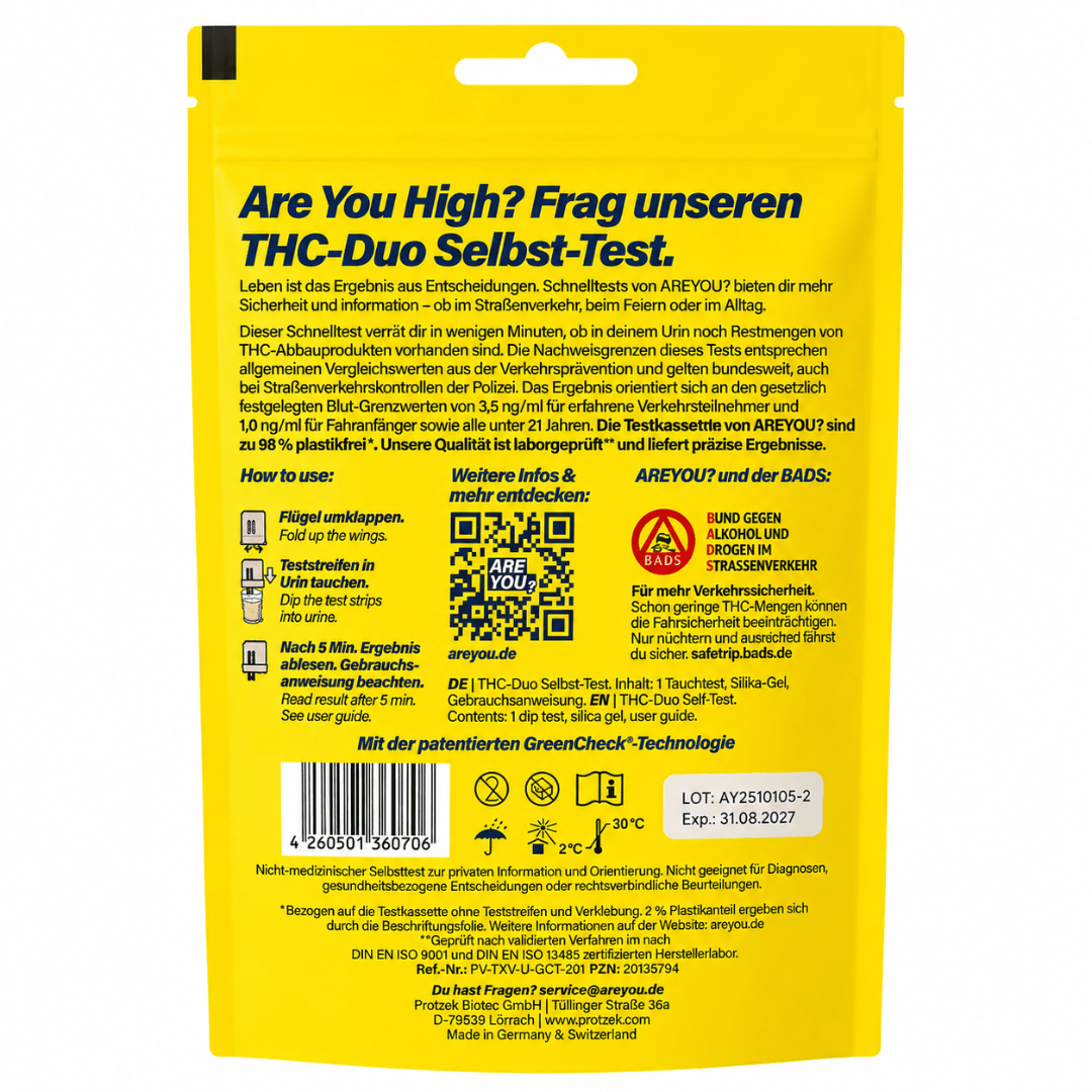 THC-Duo Selbsttest Urin - FestivalStuff