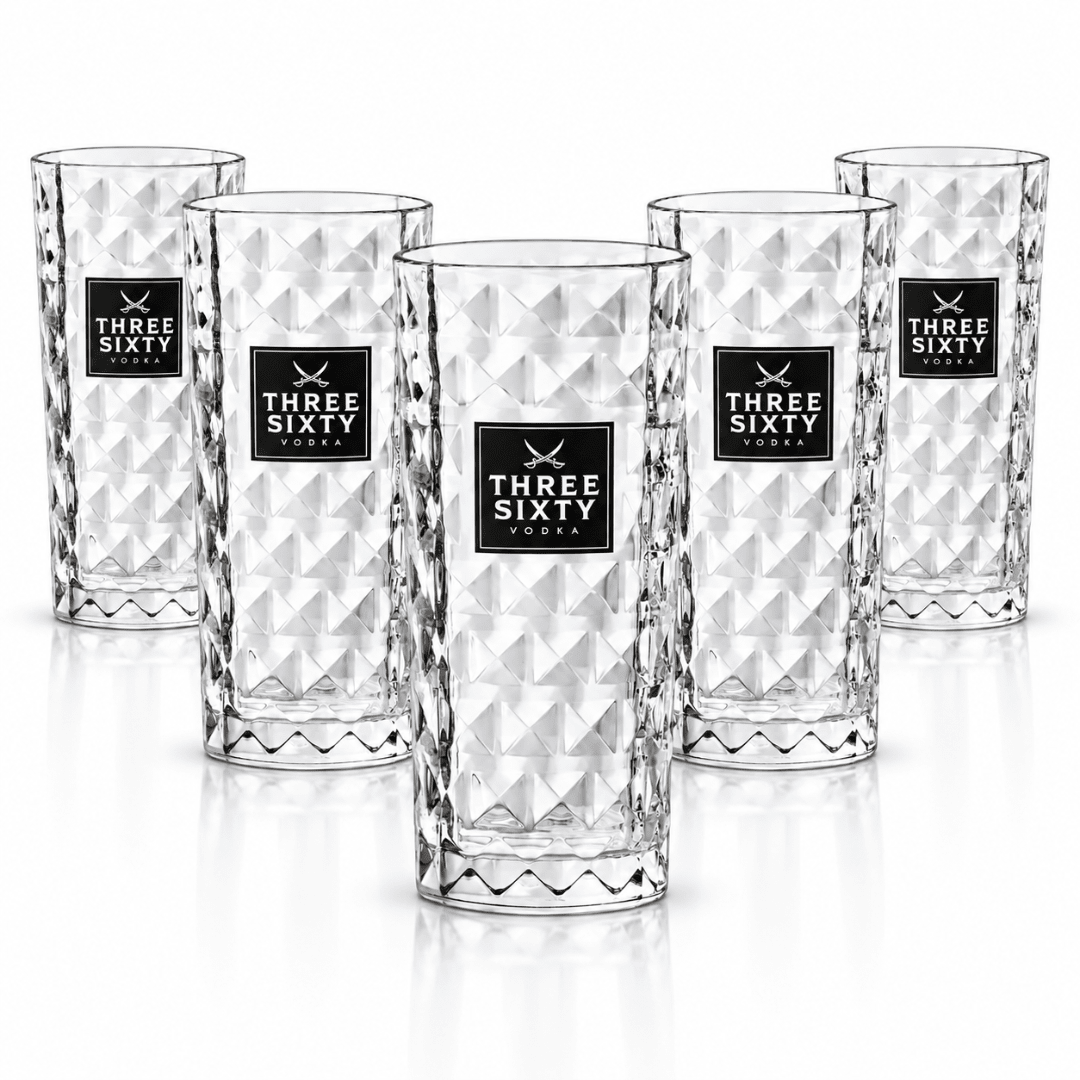 Three Sixty Festival Bar Set mit Vodka, Acrylgläsern, Kühler & Barmatte - FestivalStuff