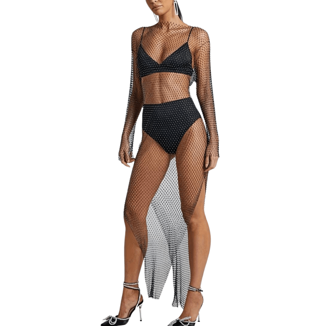 Transparentes Netz - Midikleid - FestivalStuff