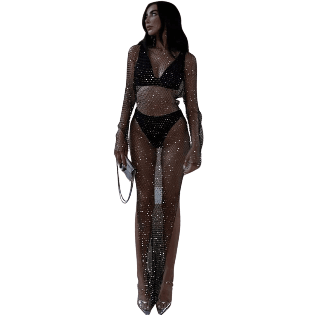 Transparentes Netz - Midikleid - FestivalStuff