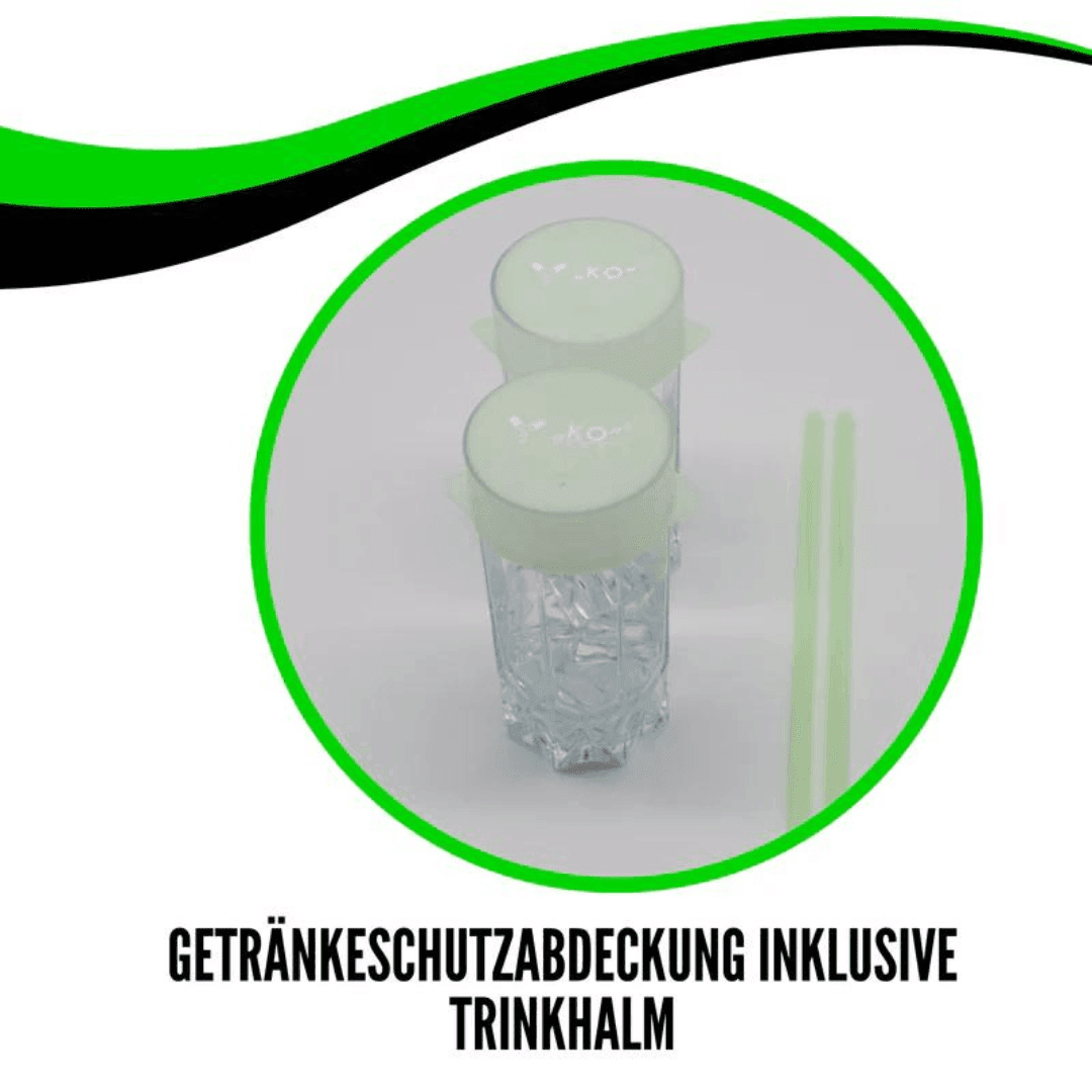 Türsteher für dein Getränk mit Strohhalm Fluoreszierend (Nachleuchtend) - FestivalStuff