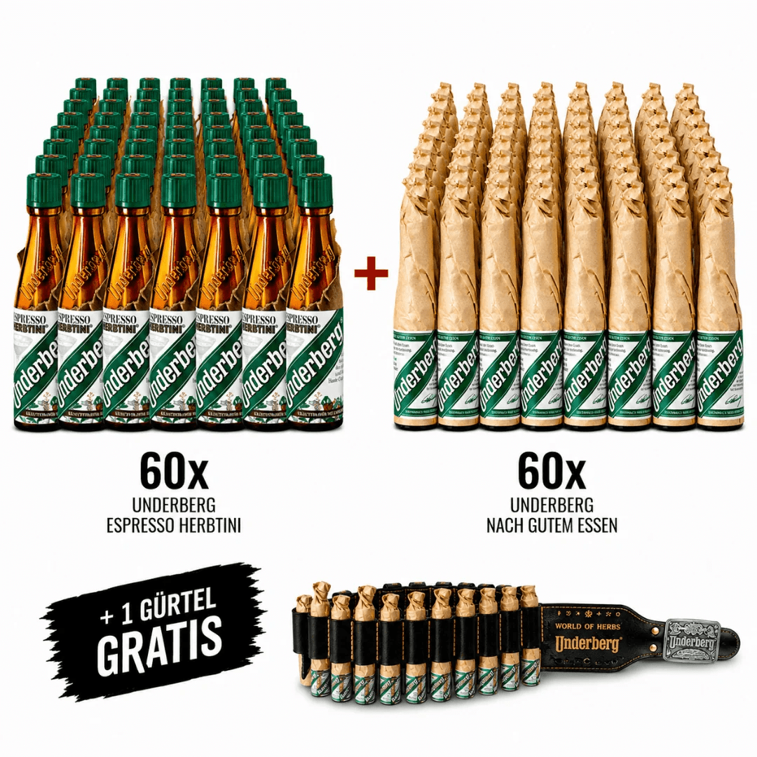Underberg Festival Pack XXL 120 Shots mit Wildledergürtel - FestivalStuff