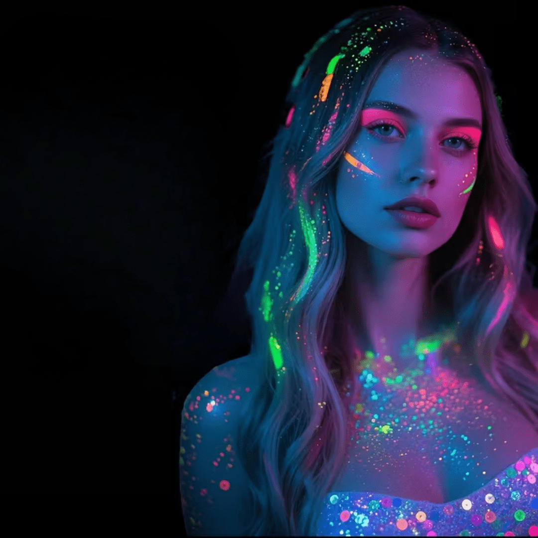 UV Glow Glitzer Gel – 12 Farben Neon - Glitzer - FestivalStuff