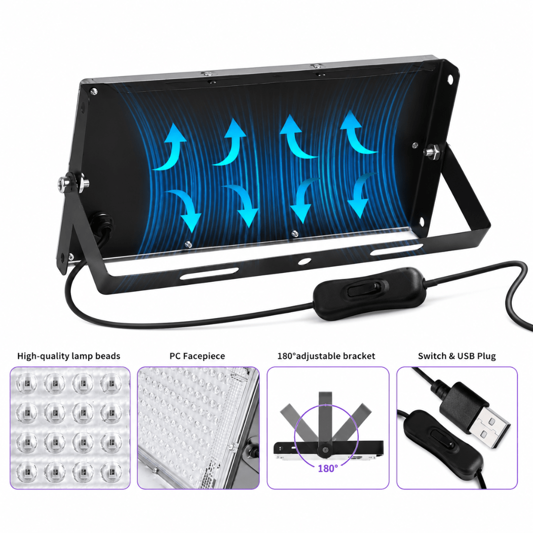 UV Schwarzlicht Festival Strahler mit 144 LEDs - FestivalStuff